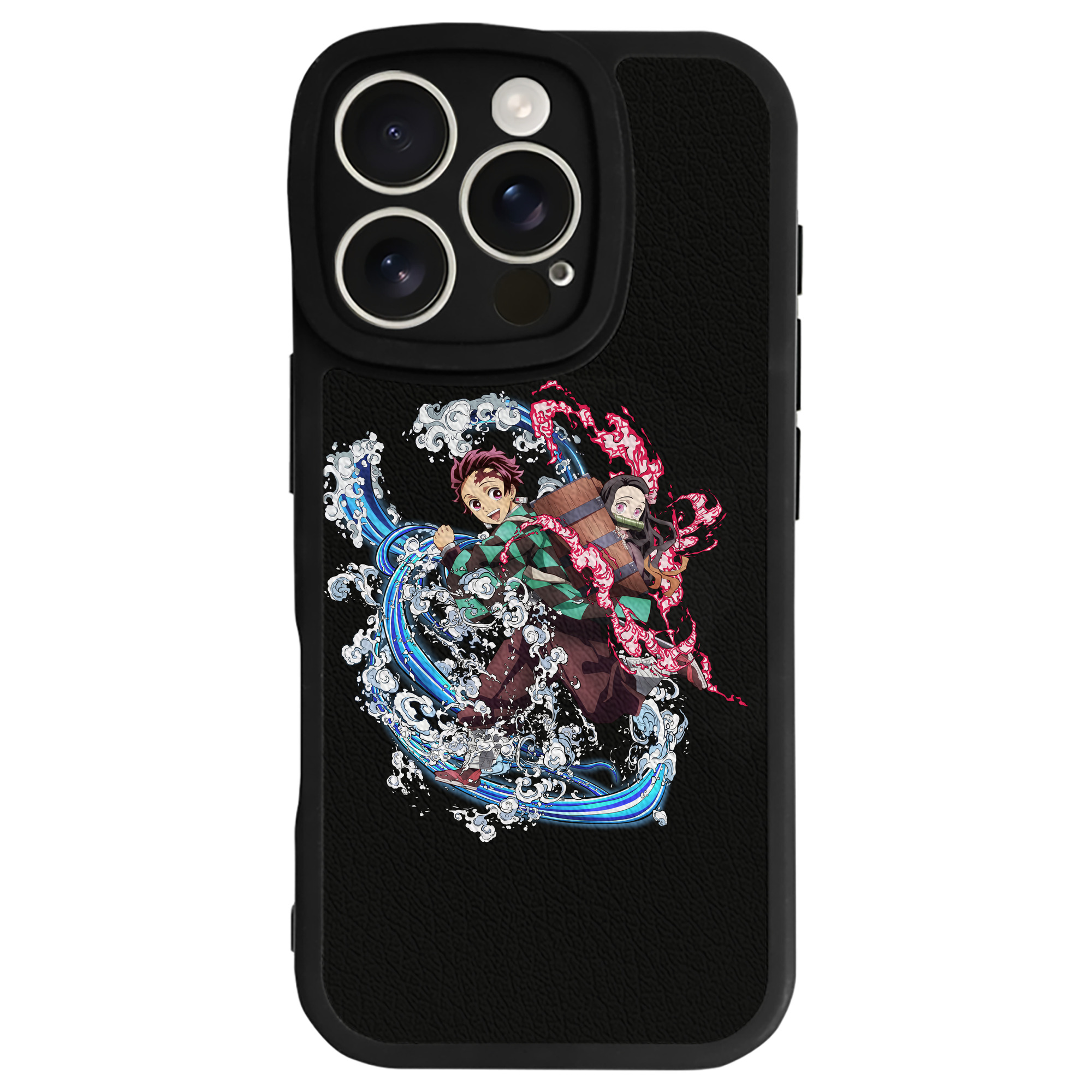 （画像用） 鬼滅の刃（きめつのやいば）竈門 禰󠄀豆子／かまど ねずこ Kamado Nezuko 【iPhone 16シリーズ対応】シリコンスマホケース（レザー調） 材質：シリコン